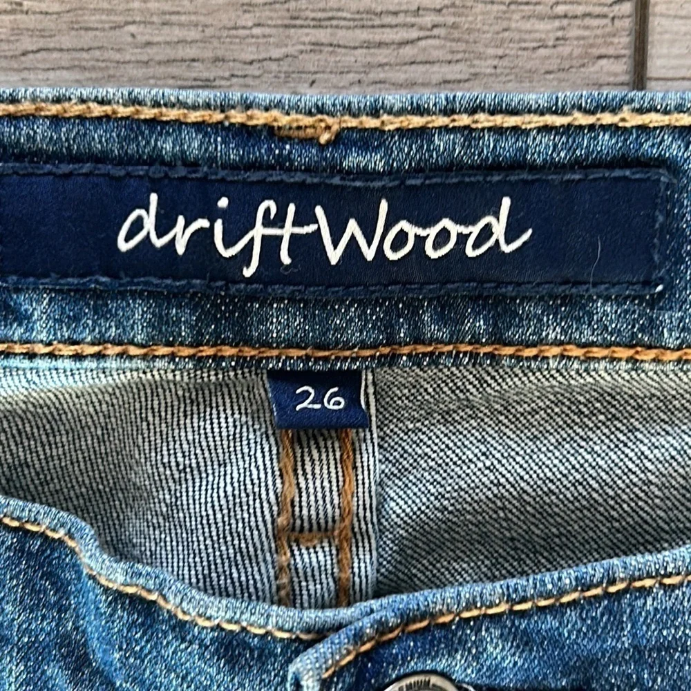 Driftwood skinny fit patch jeans size 26